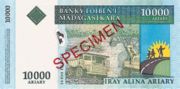 马达加斯加法郎2003年版面值10,000 Ariary/50,000 Francs——反面