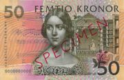 瑞典克朗1996年版50克朗——正面