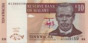 马拉维克瓦查2004年版面值10 Kwacha——正面