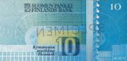 芬兰货币10马克——反面