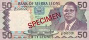 塞拉利昂利昂1989年版面值50 Leones——正面