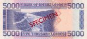 塞拉利昂利昂1993年版面值5000 Leones——反面