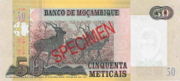 莫桑比克美提卡2006年版面值50 meticais——反面