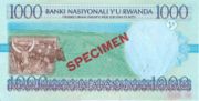 卢旺达法郎1998年版面值1000 Francs——反面