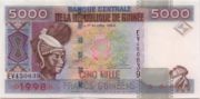几内亚法郎1998年版面值5000 Francs——正面