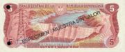 多米尼加比索1997年版5 Pesos Oro面值——反面