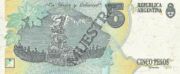 阿根廷比索1992年版5 Pesos面值——反面