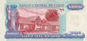 智利比索1989年版面值10,000 Pesos——反面