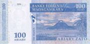 马达加斯加法郎2004年版面值100 Ariary/500 Francs——反面