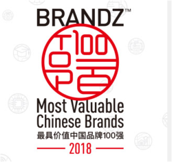 2018年BRANDZ最具价值中国品牌100强