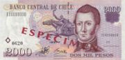 智利比索1997年版面值2,000 Pesos——正面