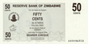 津巴布韦元2006年版50Cents面值——正面