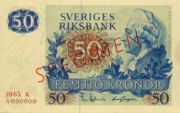 瑞典克朗1965年版50克朗——正面