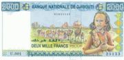 吉布提独立20周年纪念版2000 Francs面值——正面