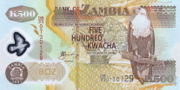 赞比亚克瓦查2003年版面值500 Kwacha——正面